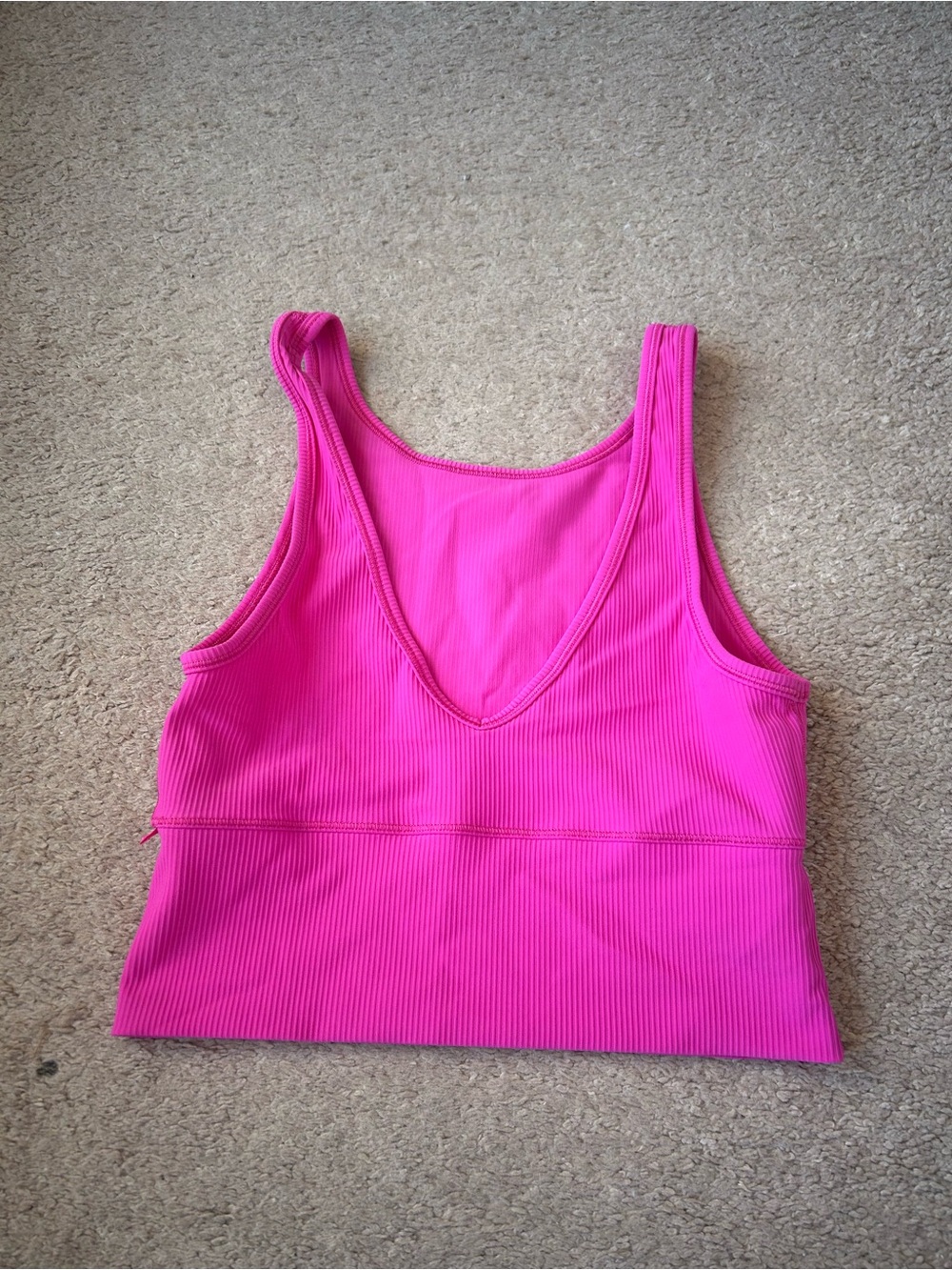 Lululemon Bright Hot Pink Ribbed Tank Top